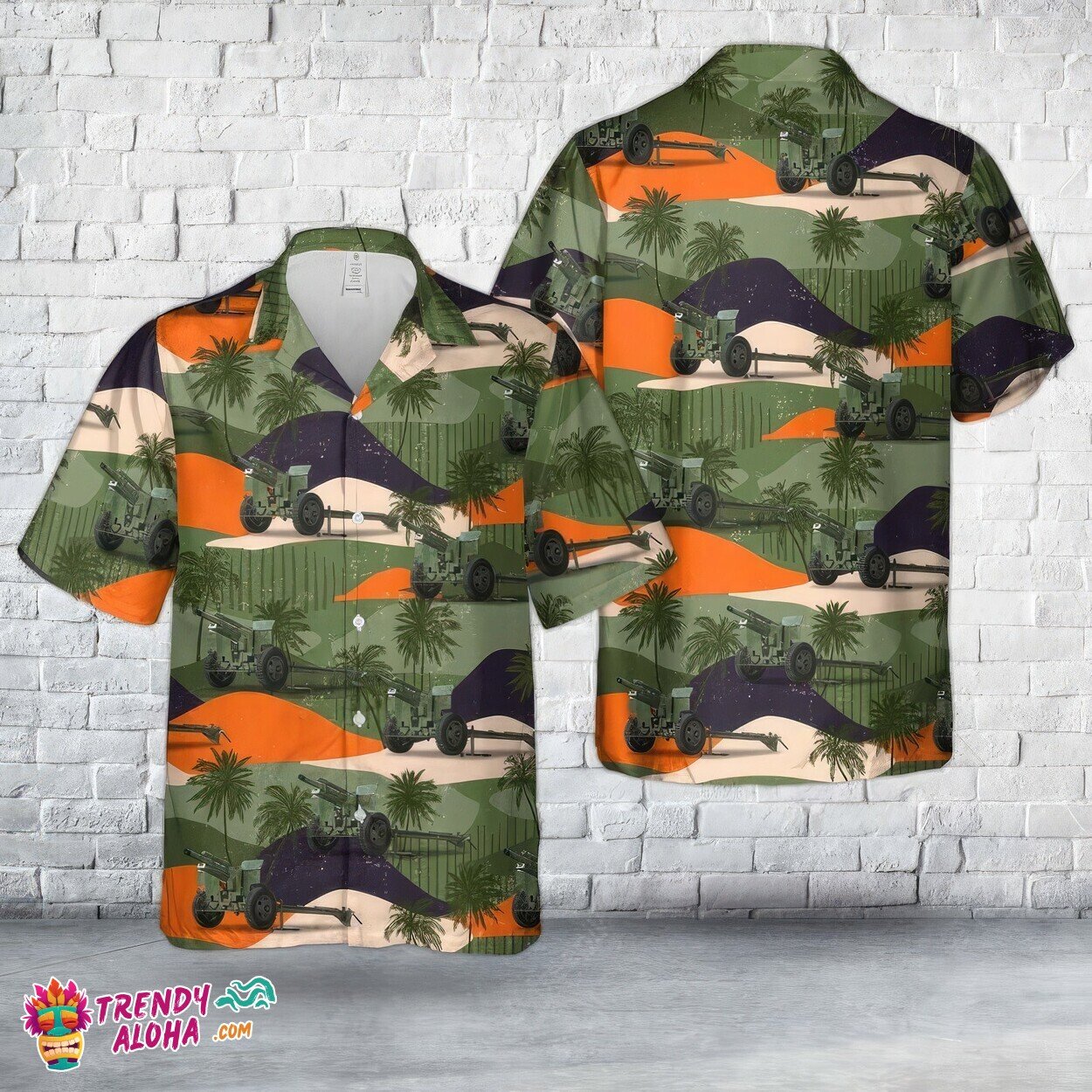US Army Howitzer M2A1 Patriotic 4th July Celebration Hawaiian Top