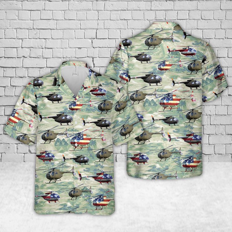 Us Army Hughes Oh-6 Cayuse Trendy Hawaiian Shirt