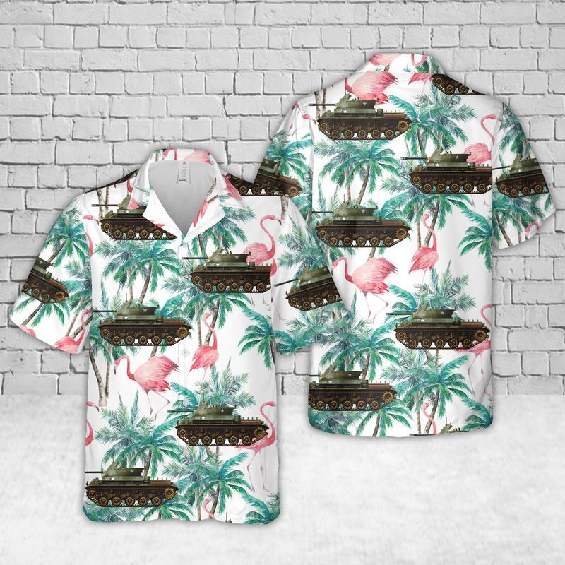 Us Army M42 In Vietnam, Fall 1966 Trendy Hawaiian Shirt