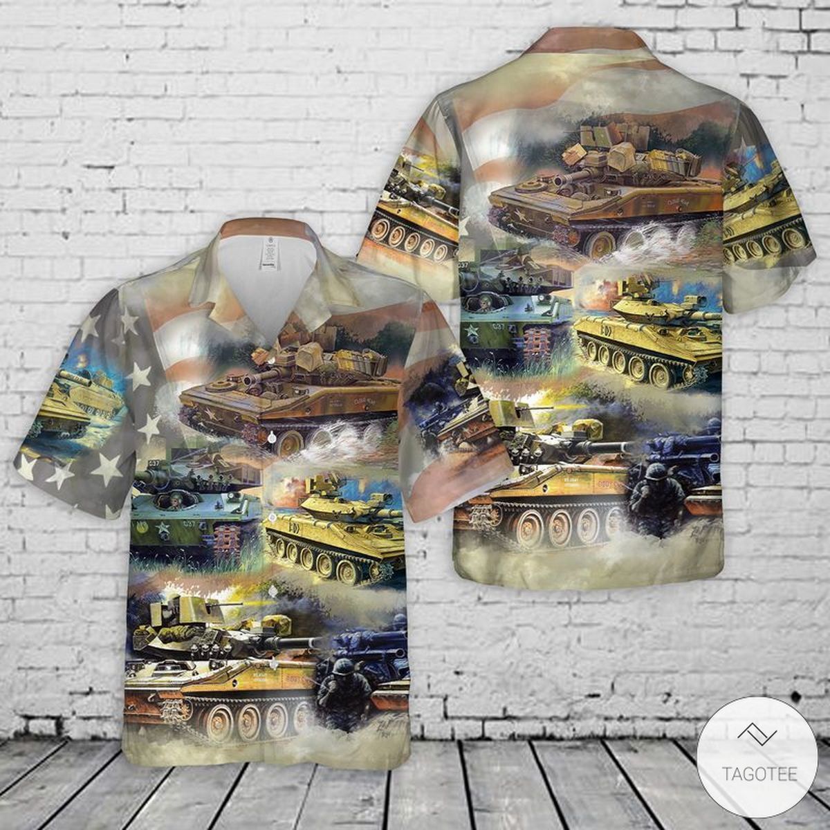 US Army Sheridan Tank Hawaiian Shirt Unique Tropical Elegance Design