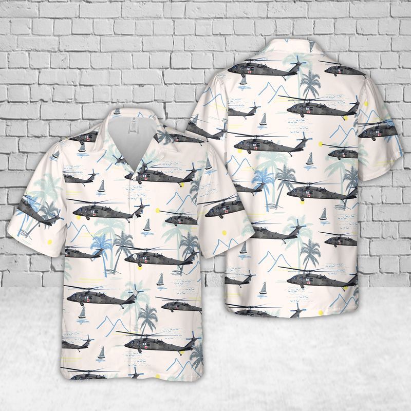 Us Army Sikorsky Hh-60M Medevac Black Hawk Helicopter Trendy Hawaiian Shirt