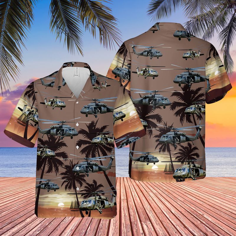 Us Army Sikorsky Uh-60 Black Hawk Helicopter Trendy Hawaiian Shirt