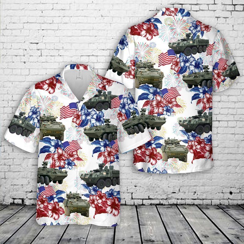 Us Army Stryker Tank Flag Trendy Hawaiian Shirt