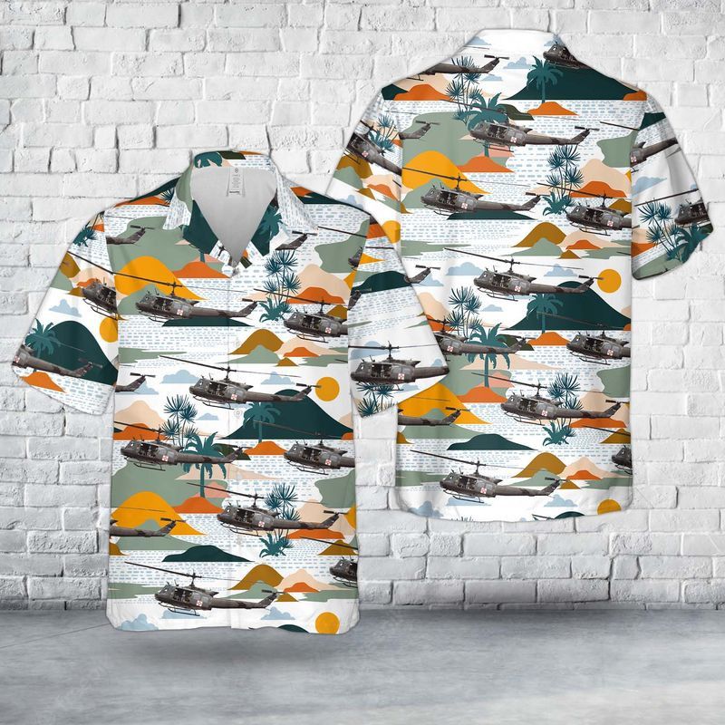 Us Army Uh-1 Huey Medevac Trendy Hawaiian Shirt