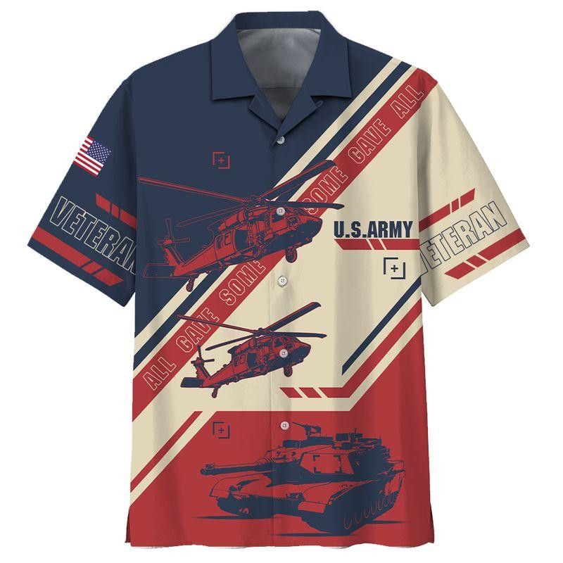 Us Army Veteran Red Trendy Hawaiian Shirt