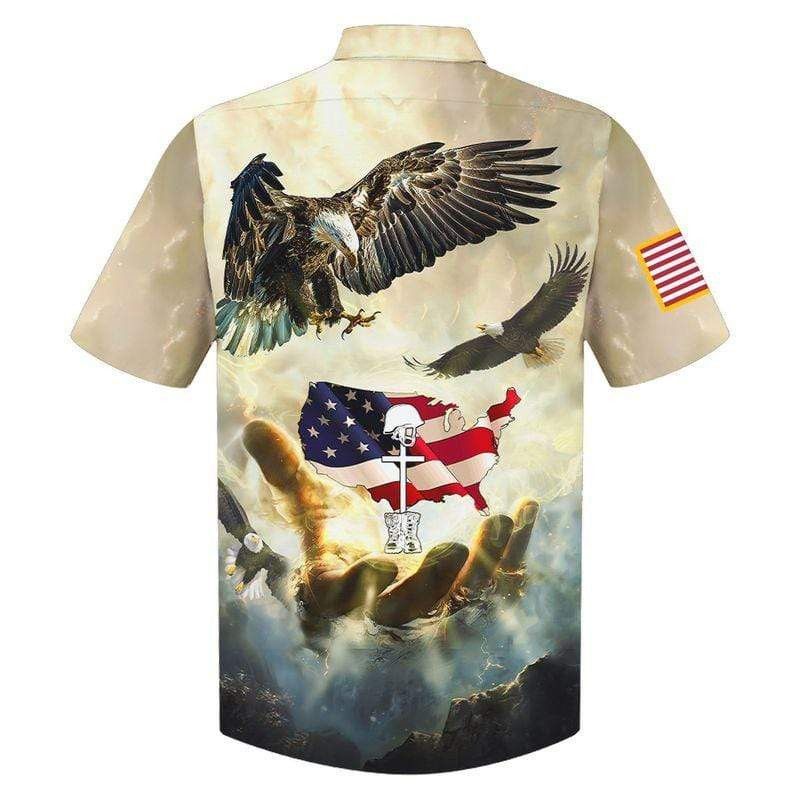 Us Army Veteran Trendy Hawaiian Shirt Eagle Fly Memorial Day Aloha Trendy Hawaiian Shirts