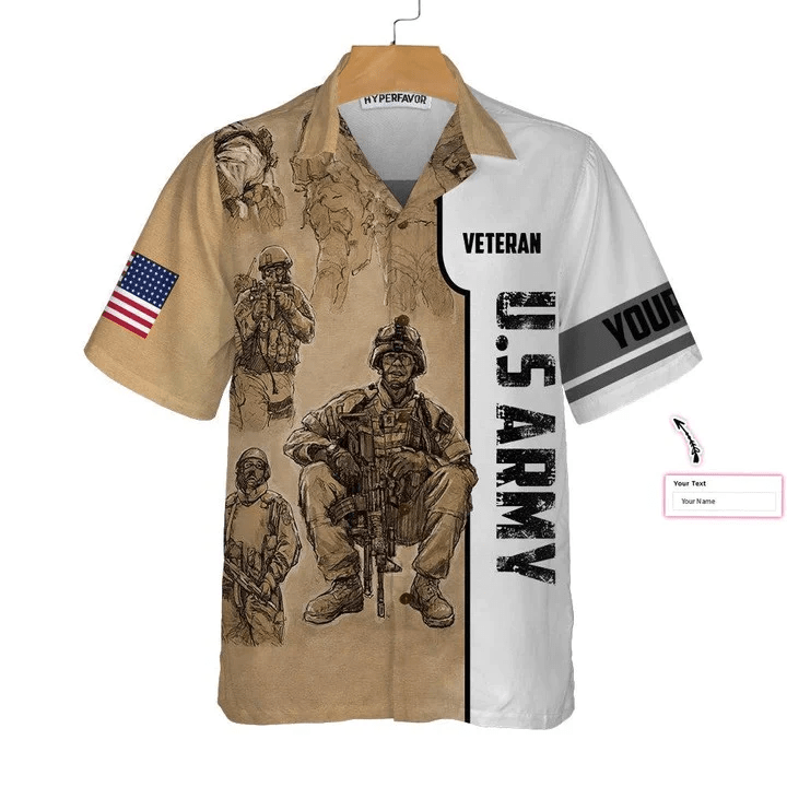 Us Army Veteran Vintage Personalized Trendy Hawaiian Shirt