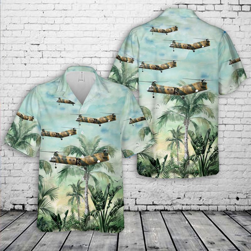 Us Army Vietnam Era H-21C Shawnee Trendy Hawaiian Shirt