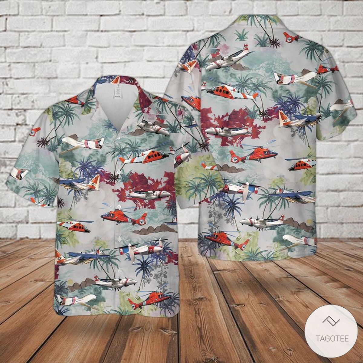 US Coast Guard Helicopter Design Hawaiian Shirt Tropical Elegance Style