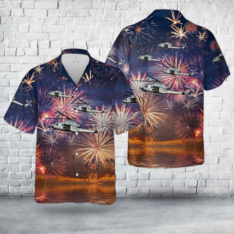 Us Marine Corps Bell Uh-1Y Venom (450), 4Th Of July Trendy Hawaiian Shirt