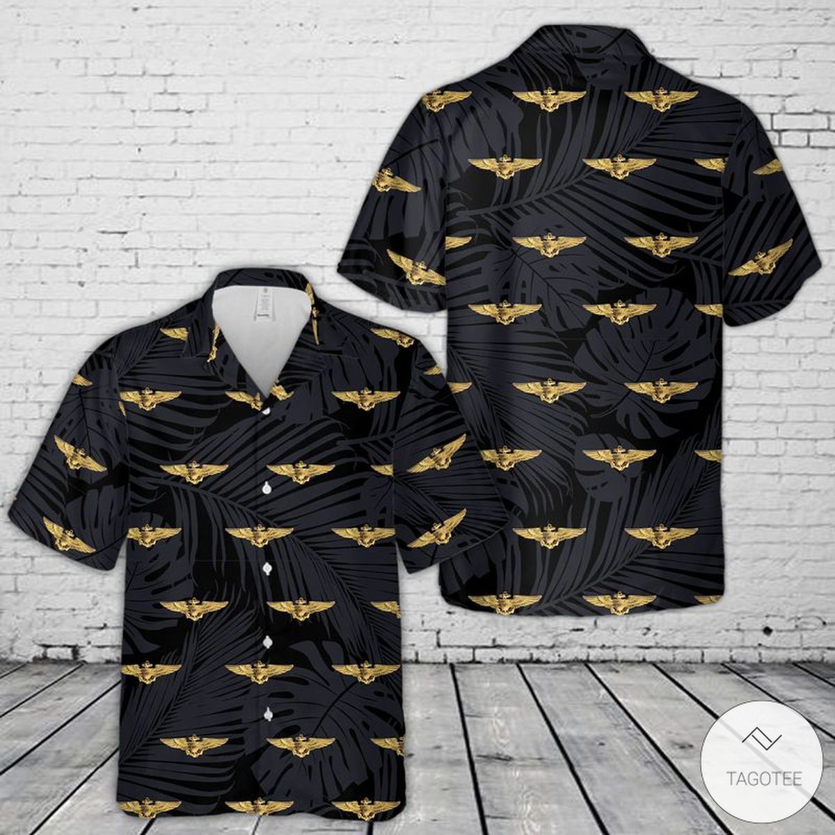 US Navy Aviator Badge Themed Tropical Unisex Hawaiian Shirt