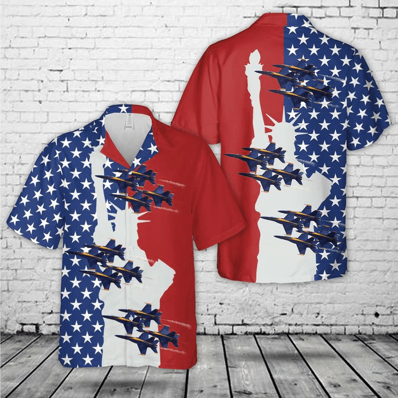 Us Navy Blue Angels F A-18 Hornets, 4Th Of July Trendy Hawaiian Shirt