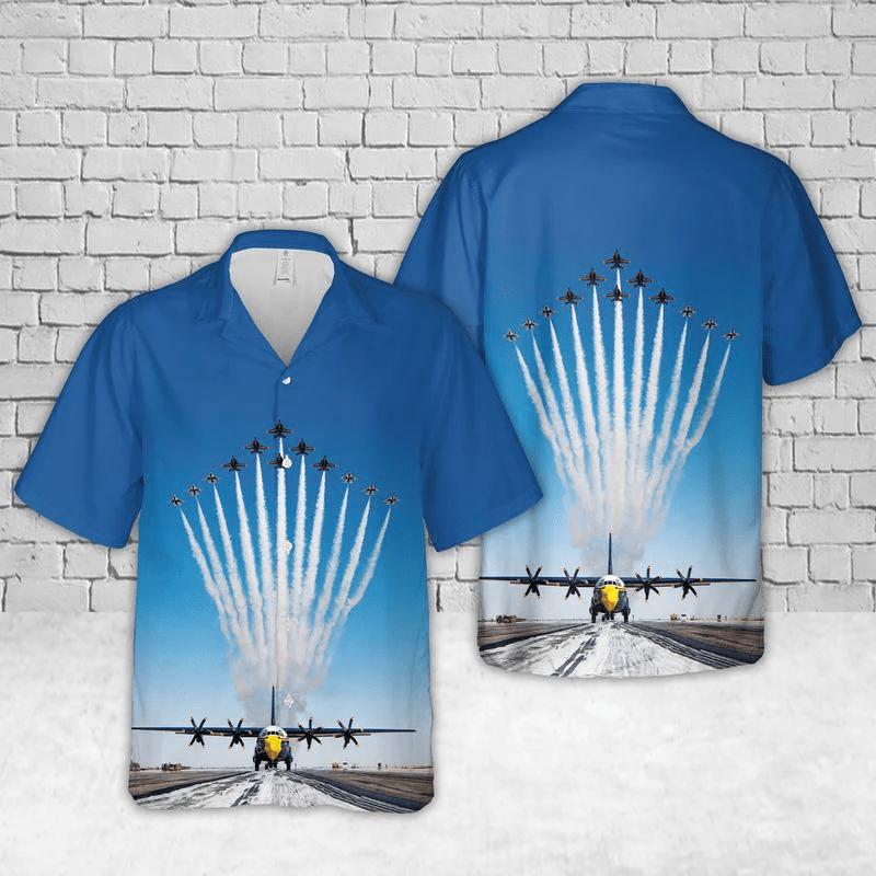 Us Navy Blue Angels Show Trendy Hawaiian Shirt, Short Sleeve Trendy Hawaiian Shirt For Men