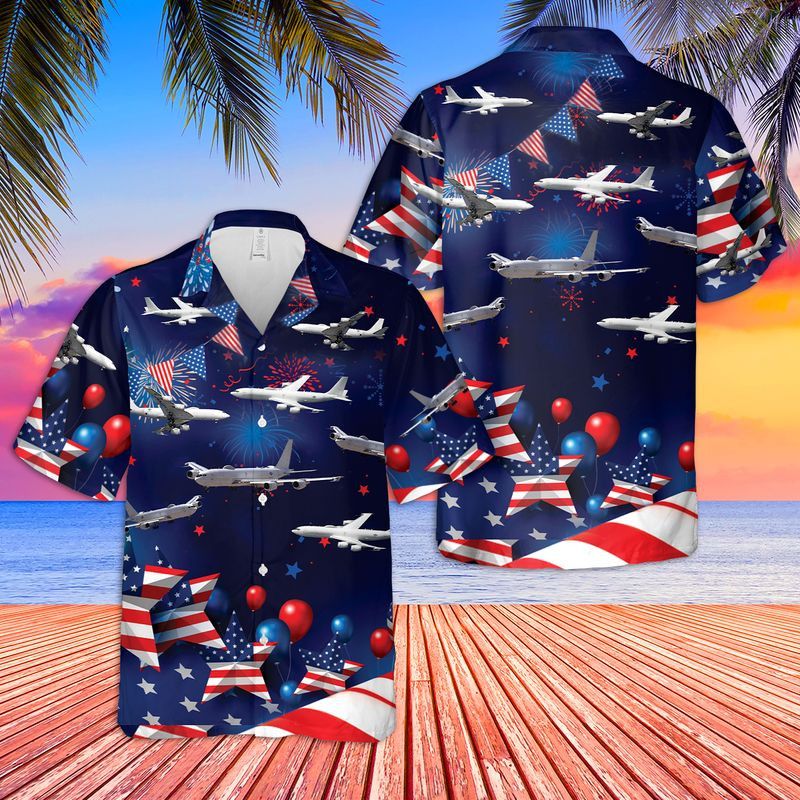 Us Navy Boeing E-6 Mercury 4Th Of July Trendy Hawaiian Shirt, Short Sleeve Trendy Hawaiian Shirt For Men