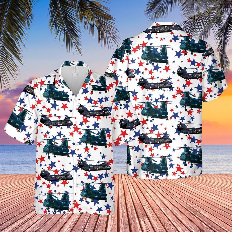 Us Navy Boeing Vertol Ch-46 Sea Knight 4Th Of July Trendy Hawaiian Shirt, Patriotic Trendy Hawaiian Shirt For Men