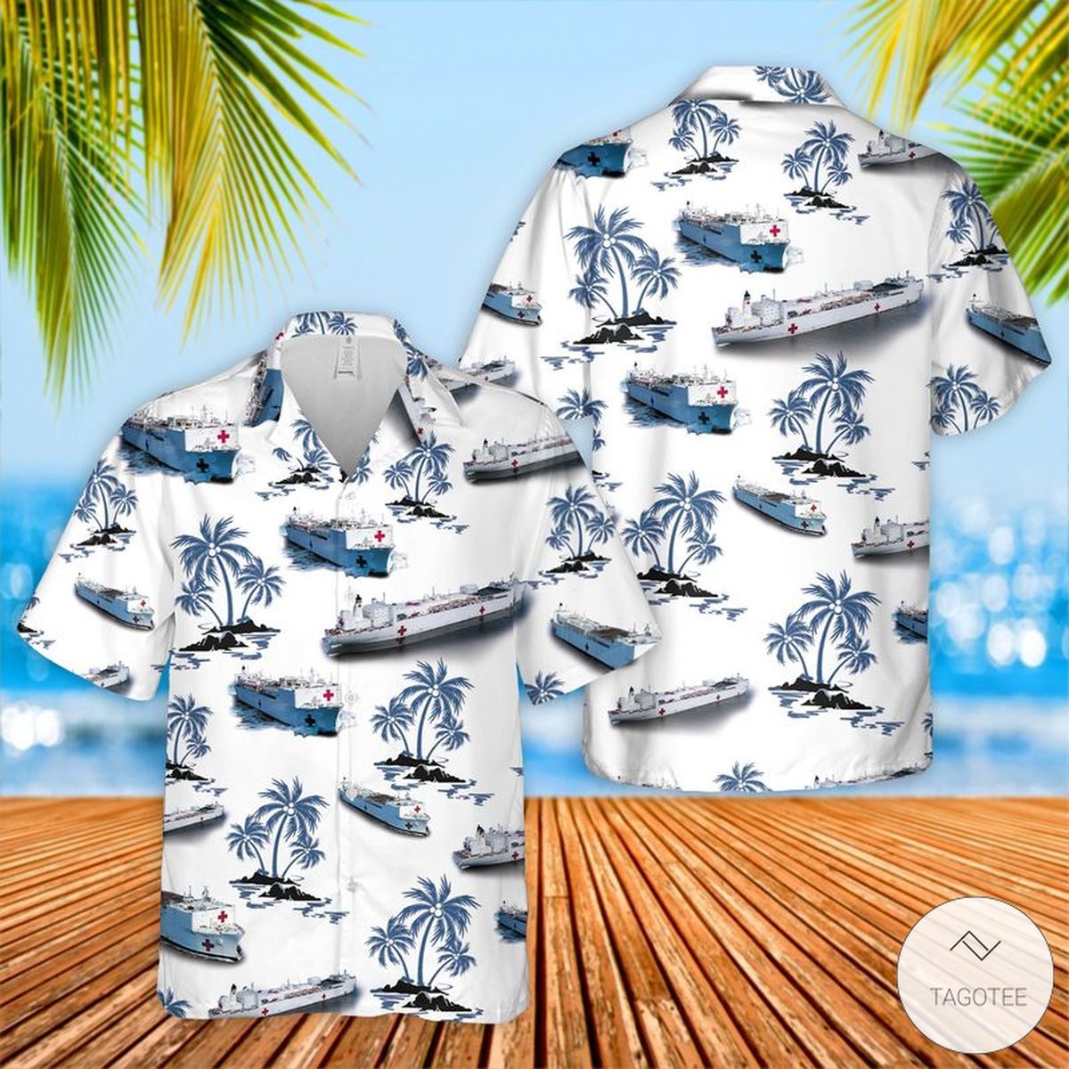 Us Navy Hospital Ship Hawaiian Shirt Tropical Style