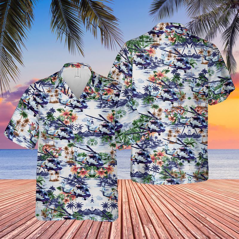 Us Navy Kaman Sh-2G Super Seasprite Trendy Hawaiian Shirt, Short Sleeve Trendy Hawaiian Shirt For Men