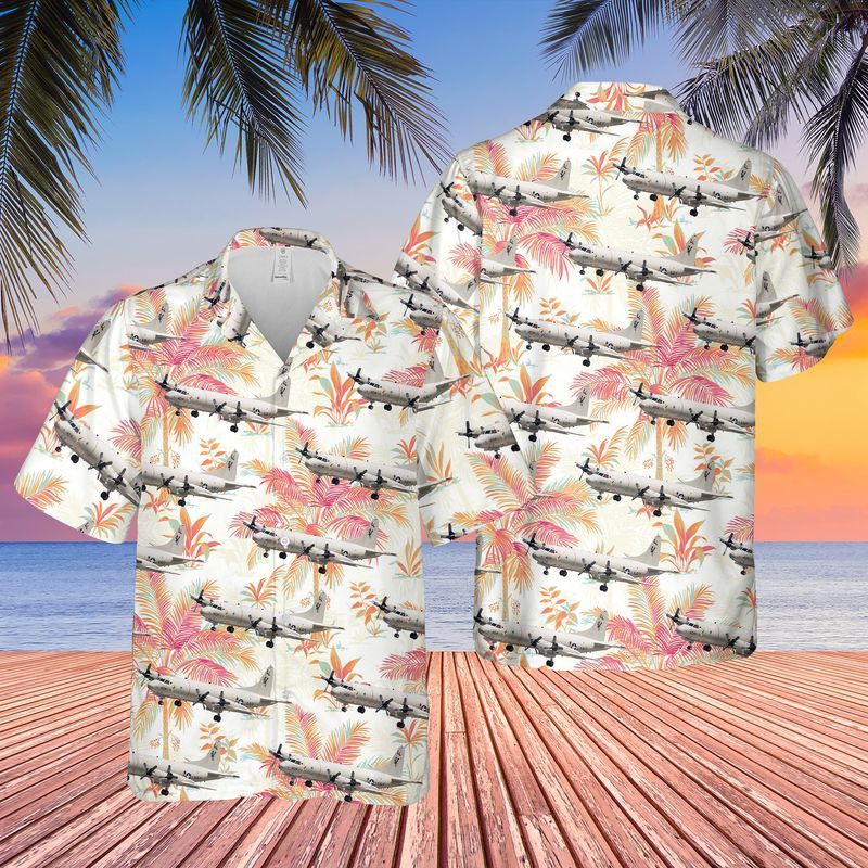 Us Navy Lockheed P-3C Orion Trendy Hawaiian Shirt, Short Sleeve Trendy Hawaiian Shirt For Men