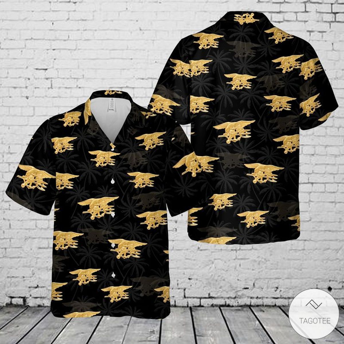 US Navy Special Warfare Badge Inspired Vibrant Hawaiian Shirt