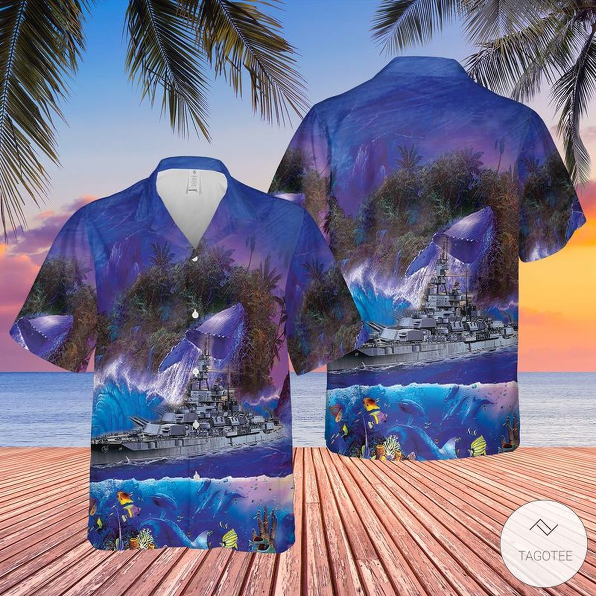 US Navy USS Pennsylvania Themed Stylis Hawaiian Shirt