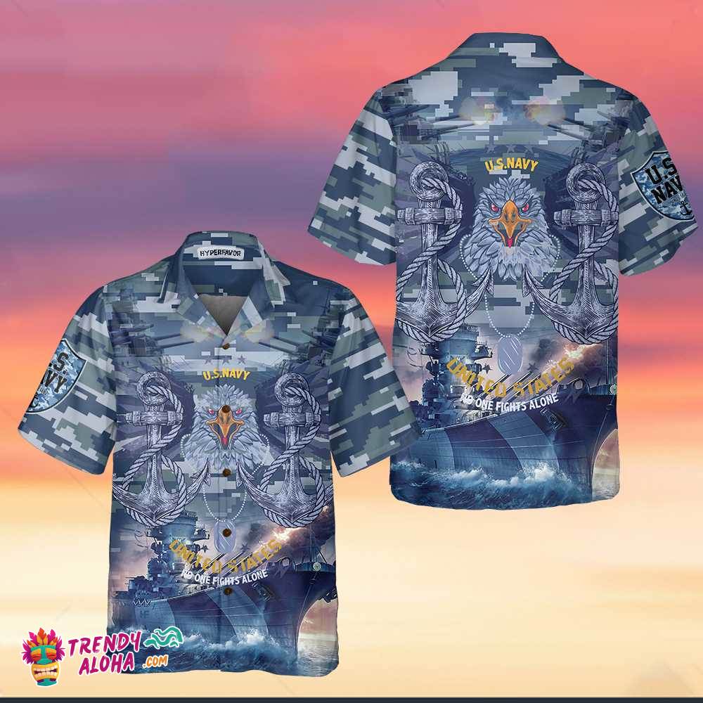 Us Navy Veteran No One Fights Alone Veteran Hawaiian Shirt, Proud Veteran Shirt, Best Gift For Navy Veteran Us Navy Veteran No One Fights Alone Veteran Hawaiian Shirt, Proud Veteran Shirt, Best Gift For Navy Veteran