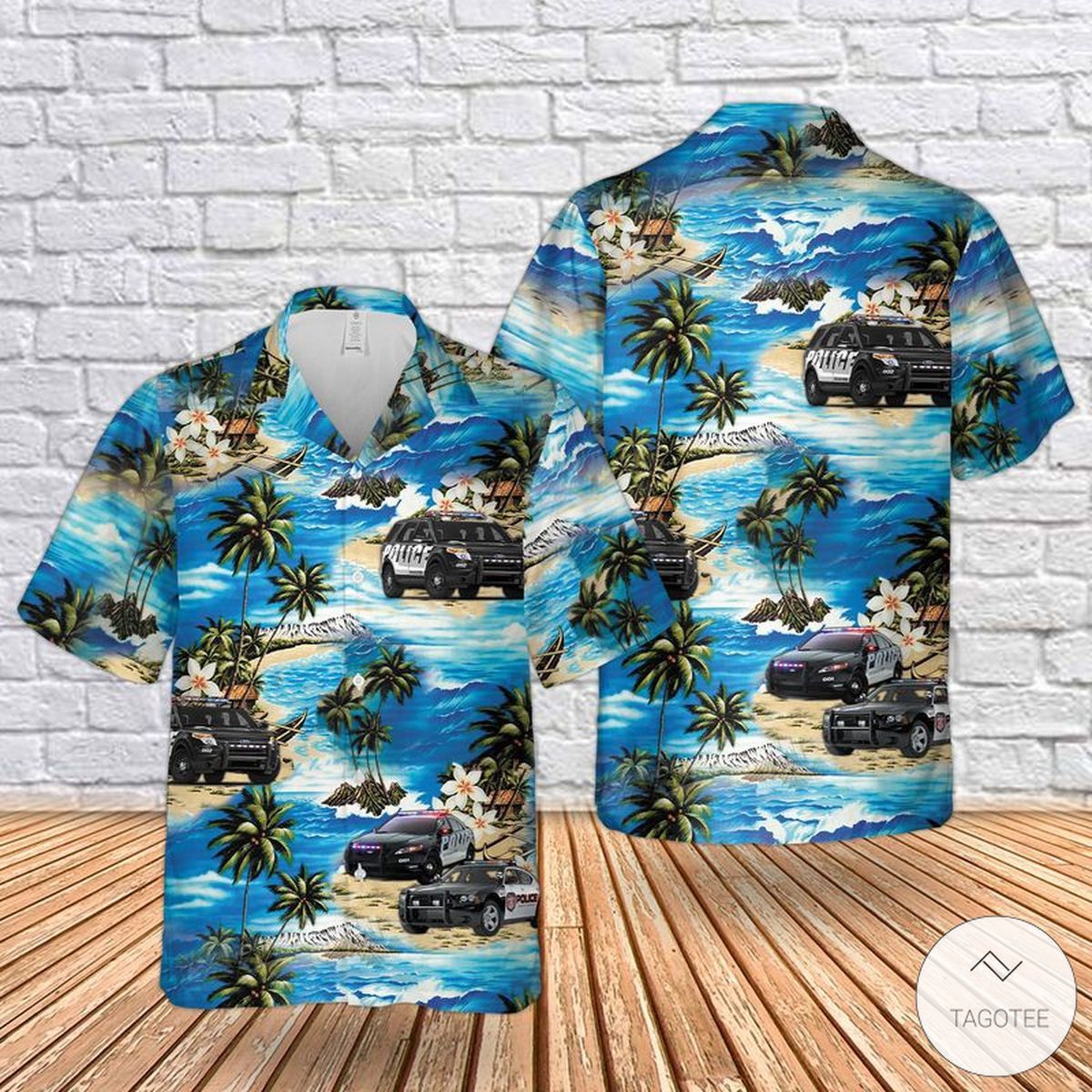 US Police Cars Hawaiian Shirt Vibrant Unisex Tropical Style