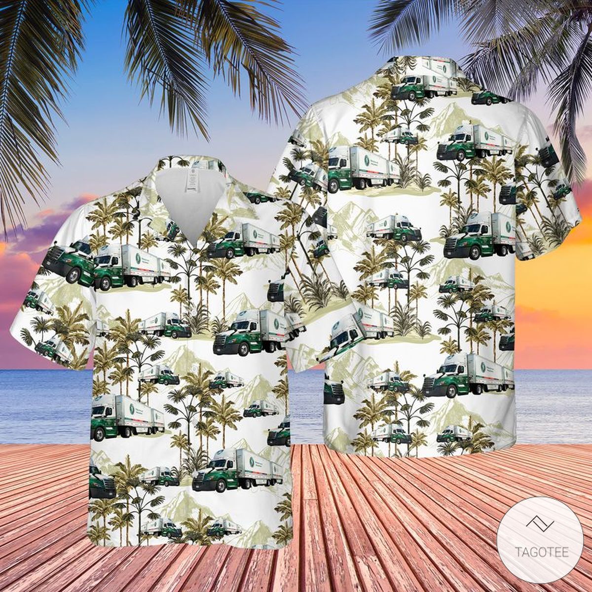 Us Truck Transportation Hawaiian Shirt Tropical Style