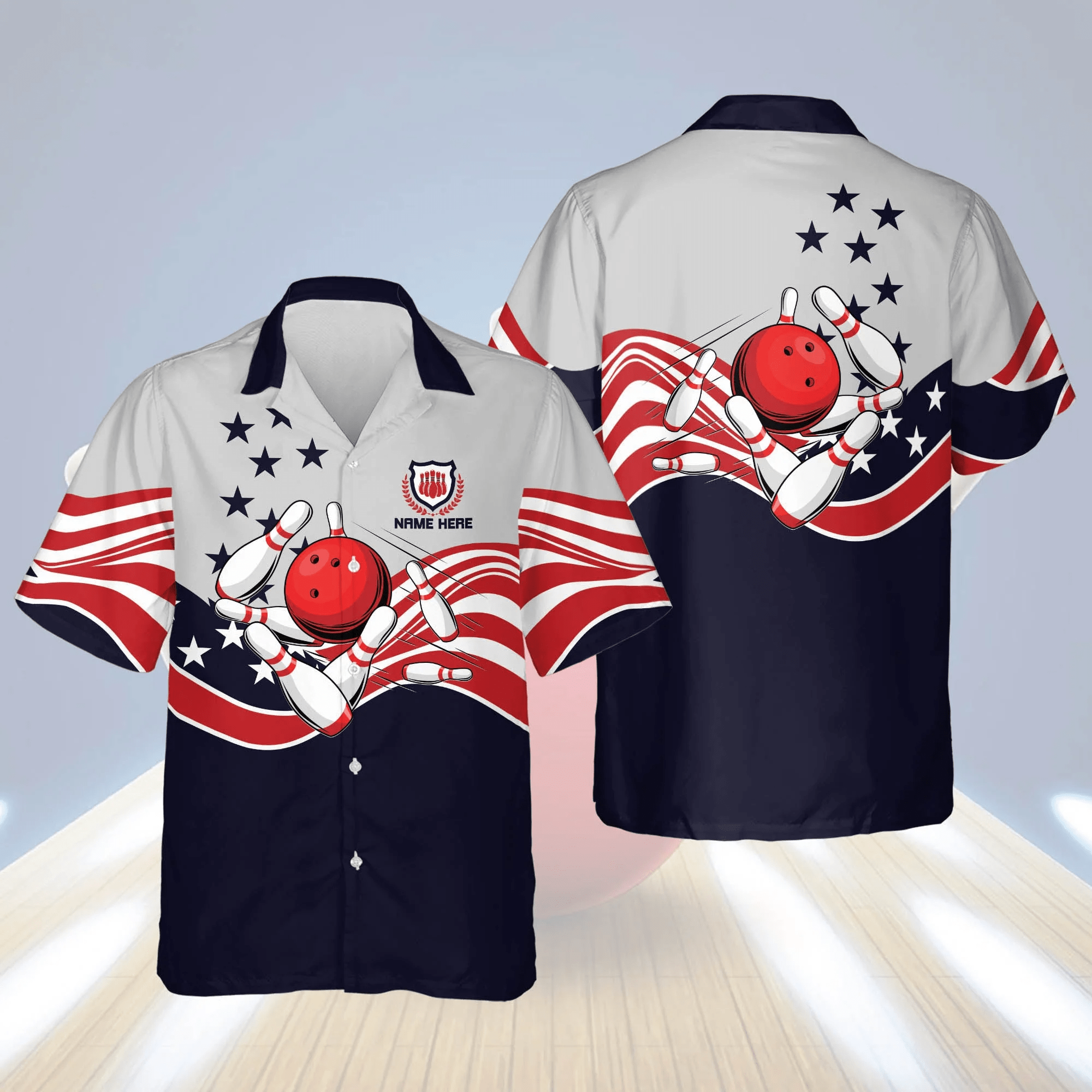 Usa Bowling Button-Down Short Sleeve Trendy Hawaiian Shirt, Bowling Trendy Hawaiian Shirt For Men Usa Bowling Button-Down Short Sleeve Trendy Hawaiian Shirt, Bowling Trendy Hawaiian Shirt For Men