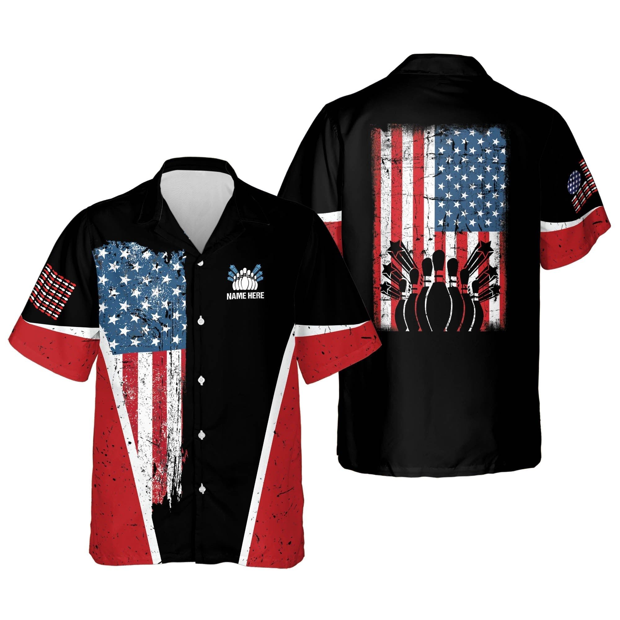 Usa Bowling Flag Personalized Name Trendy Hawaiian Shirt Usa Bowling Flag Personalized Name Trendy Hawaiian Shirt
