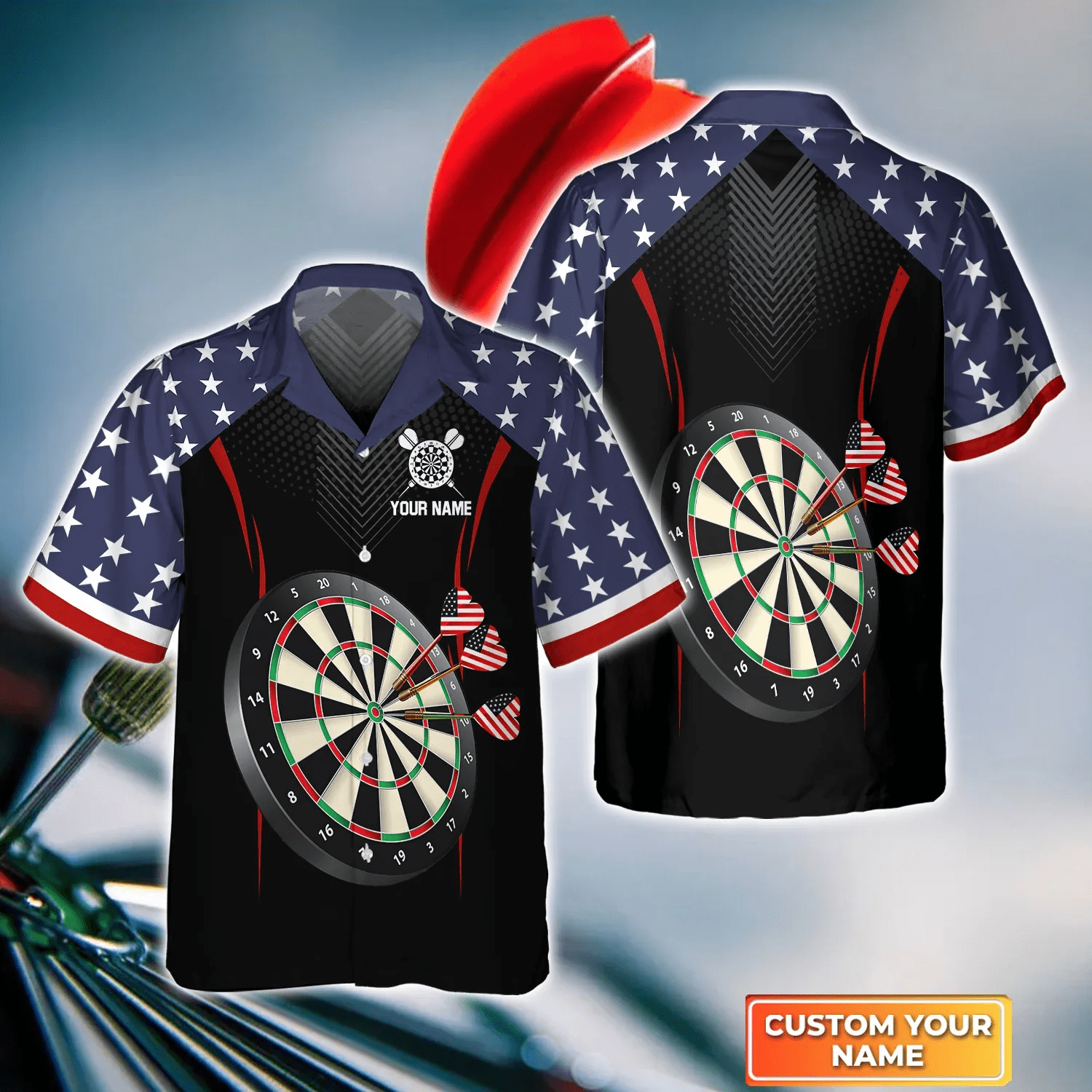 Usa Darts 3D Trendy Hawaiian Shirt, Darts Trendy Hawaiian Shirt For Men, Women, Darts Team Shirt