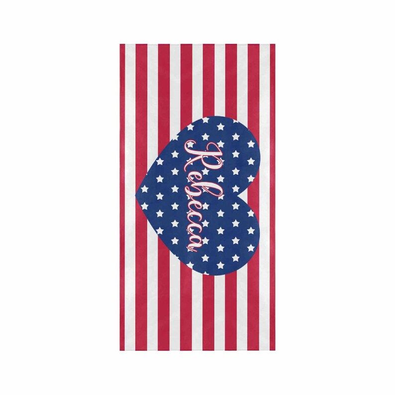 USA Flag Personalized Beach Towels Ideal Swimming Independence Gifts