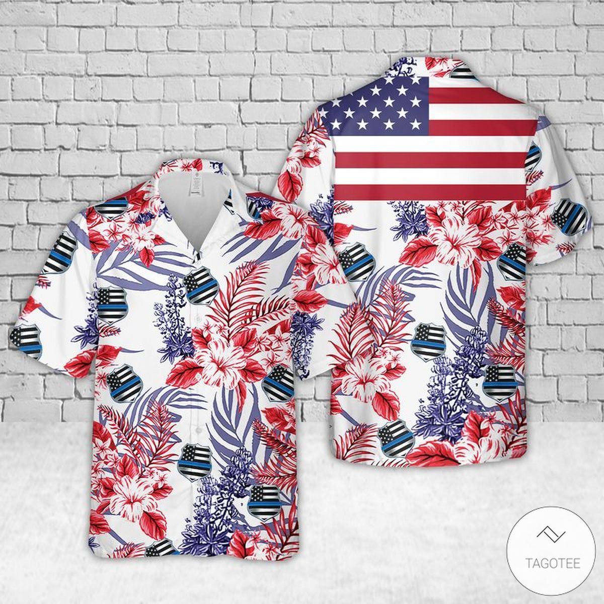 USA Police Badge Hawaiian Shirt Unique Design