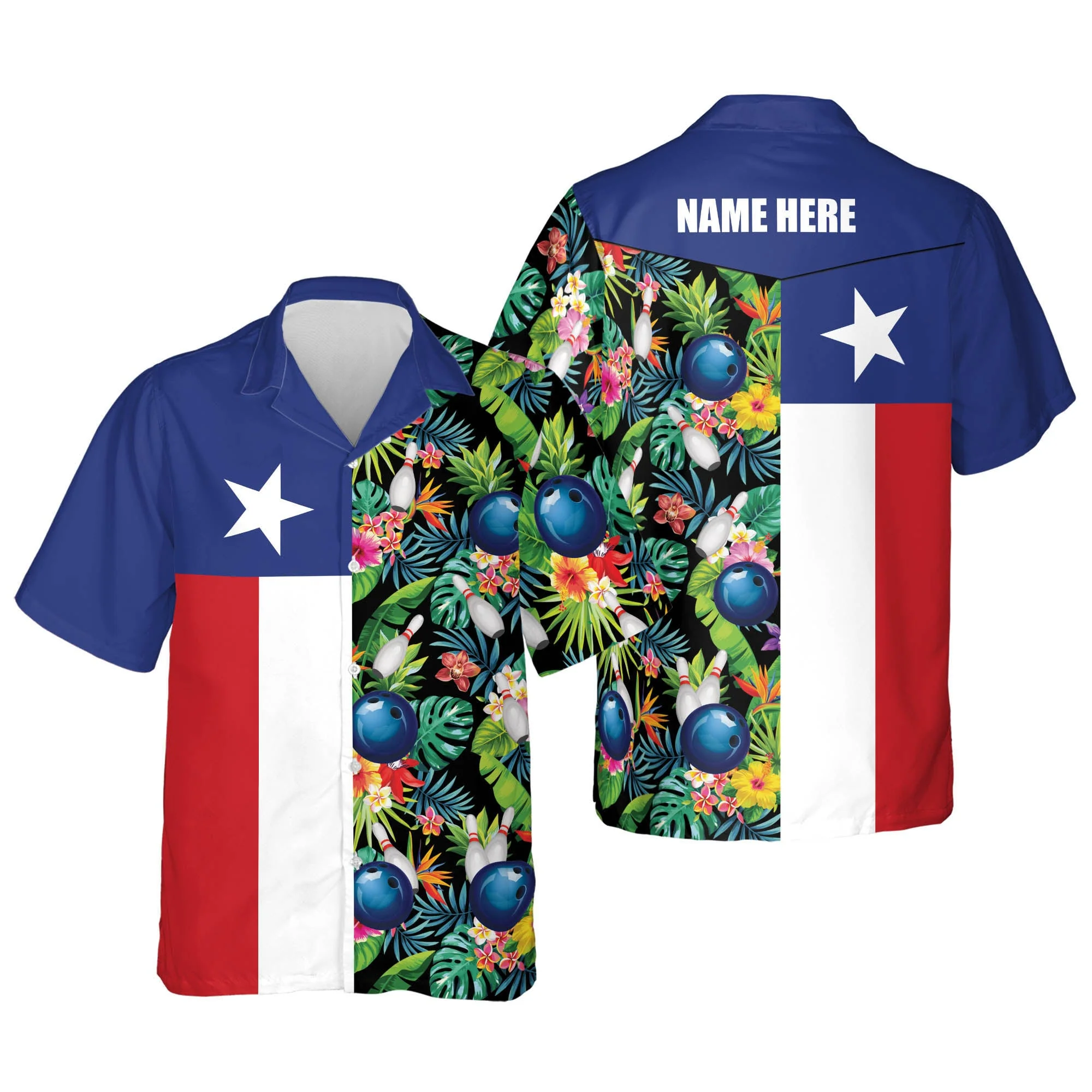 Usa Texas Bowling Flag Shirt Tropical Trendy Hawaiian Shirt, Bowling Trendy Hawaiian Shirt For Men