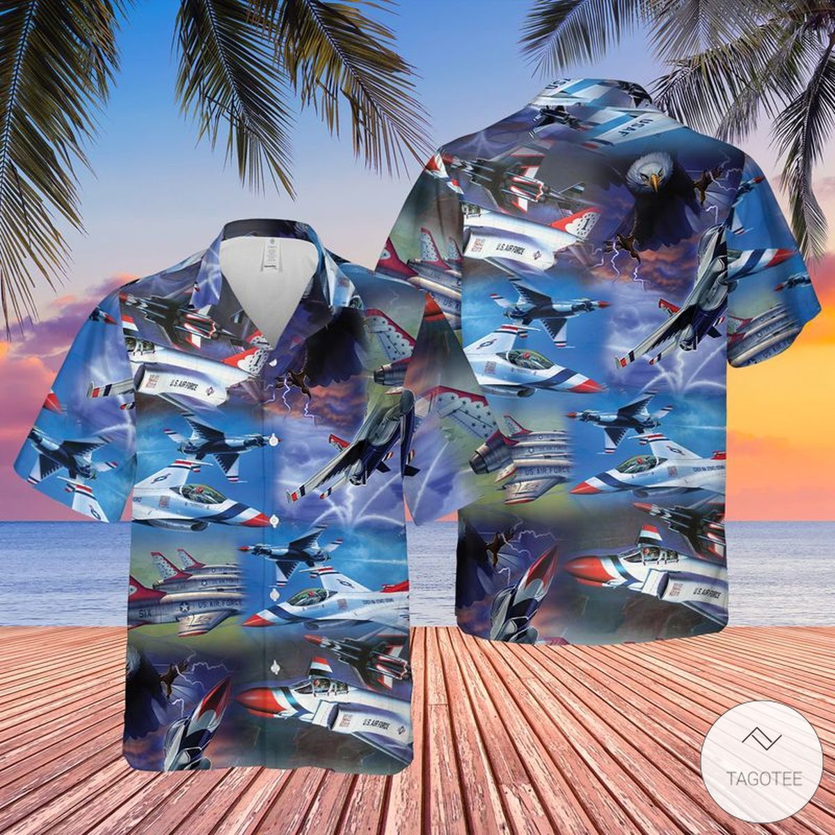 Usaf Thunderbirds Hawaiian Shirt Tropical Style