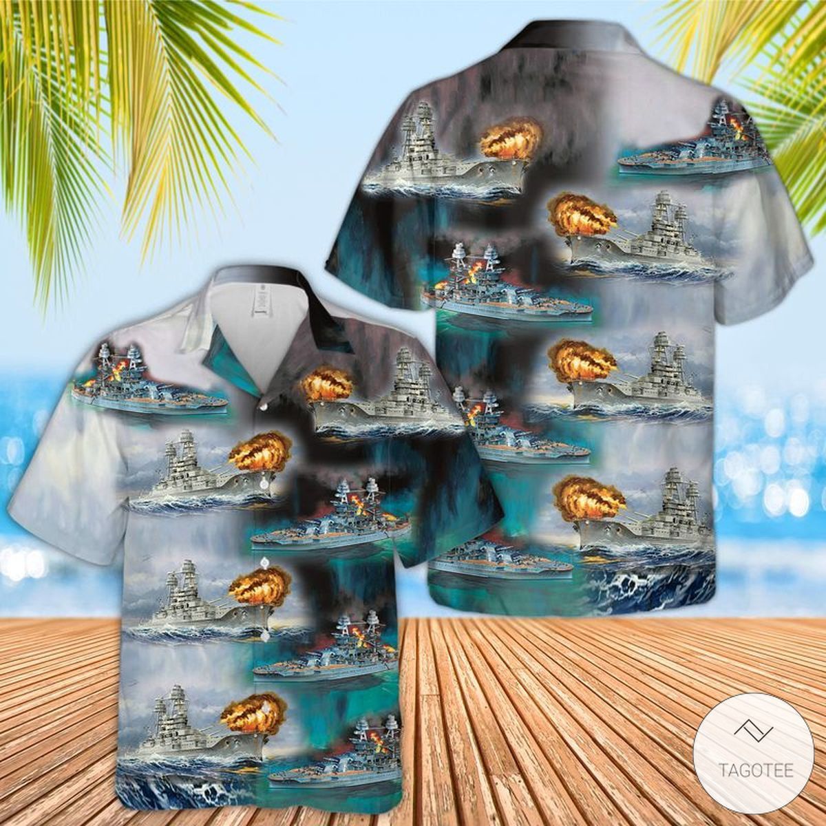 USS Arizona Themed Hawaiian Shirt Universal Tropical Style