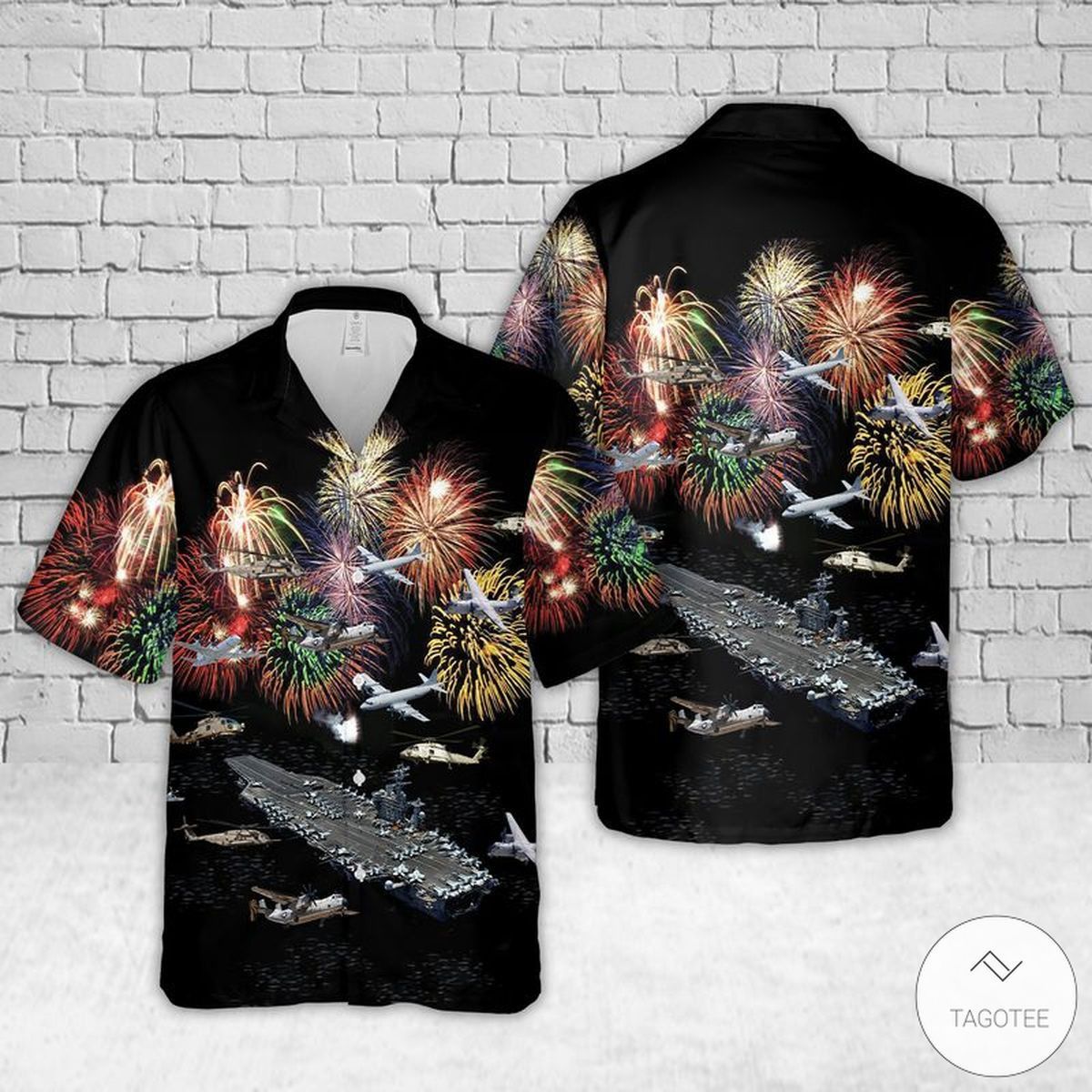 USS Dwight Eisenhower US Navy Inspired Hawaiian Shirt