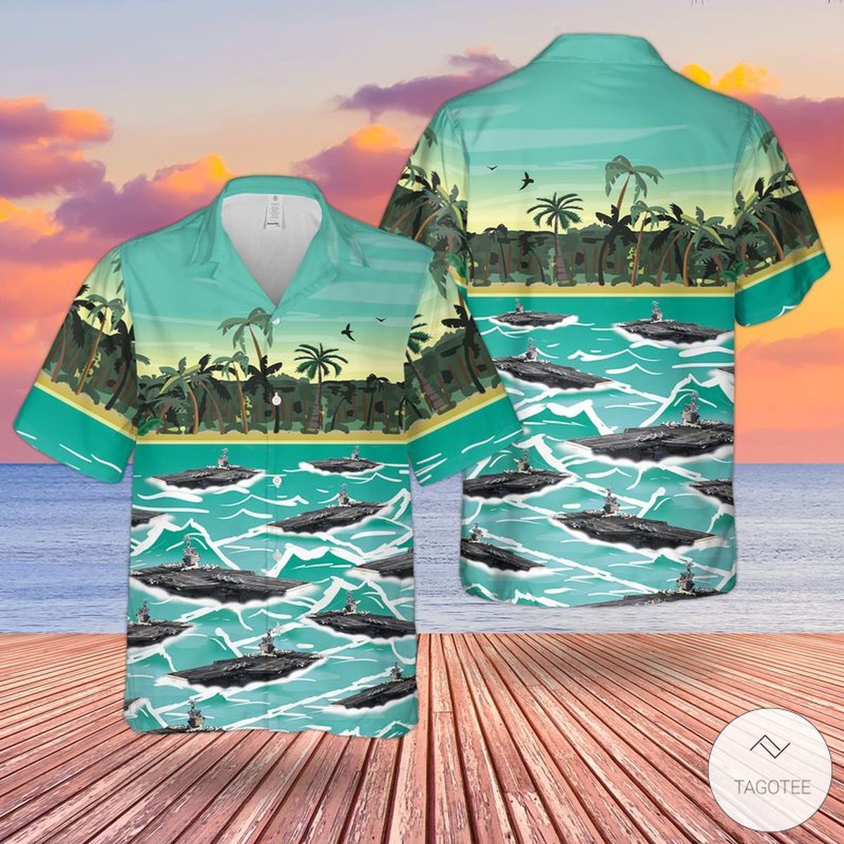 USS George Washington US Navy Inspired Hawaiian Shirt