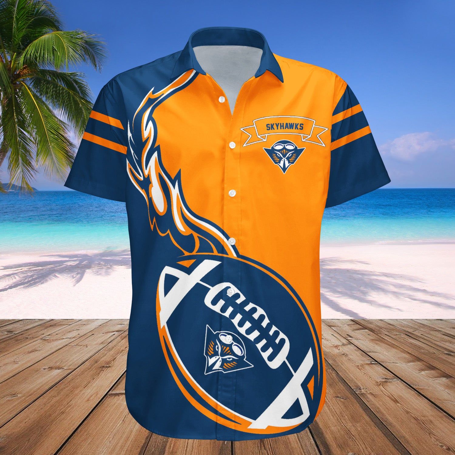 Ut Martin Skyhawks Hawaii Shirt Flame Ball – NCAA