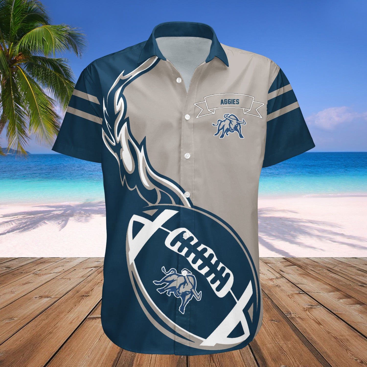 Utah State Aggies Hawaii Shirt Flame Ball – NCAA