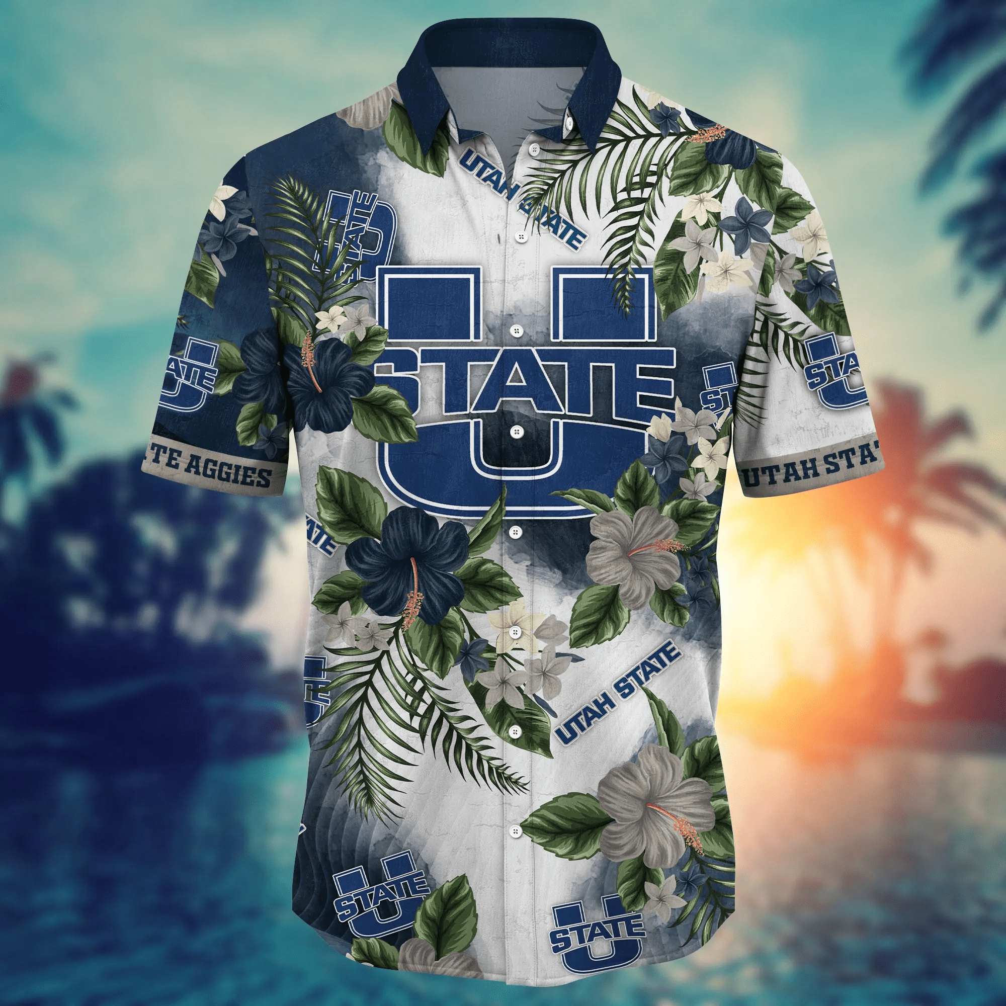 Utah State Aggies NCAA Hawaiian Shirt Beer Gardenstime Aloha Shirt