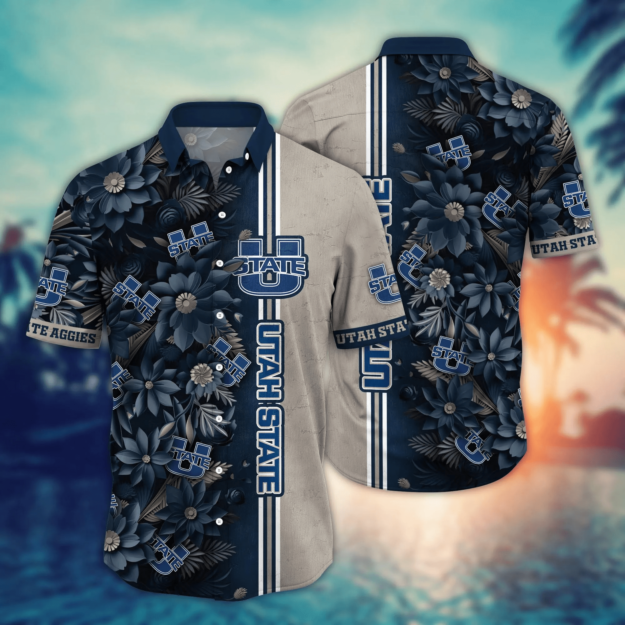 Utah State Aggies NCAA Hawaiian Shirt Custom Coconut Water Aloha Shirt Utah State Aggies NCAA Hawaiian Shirt Custom Coconut Water Aloha Shirt
