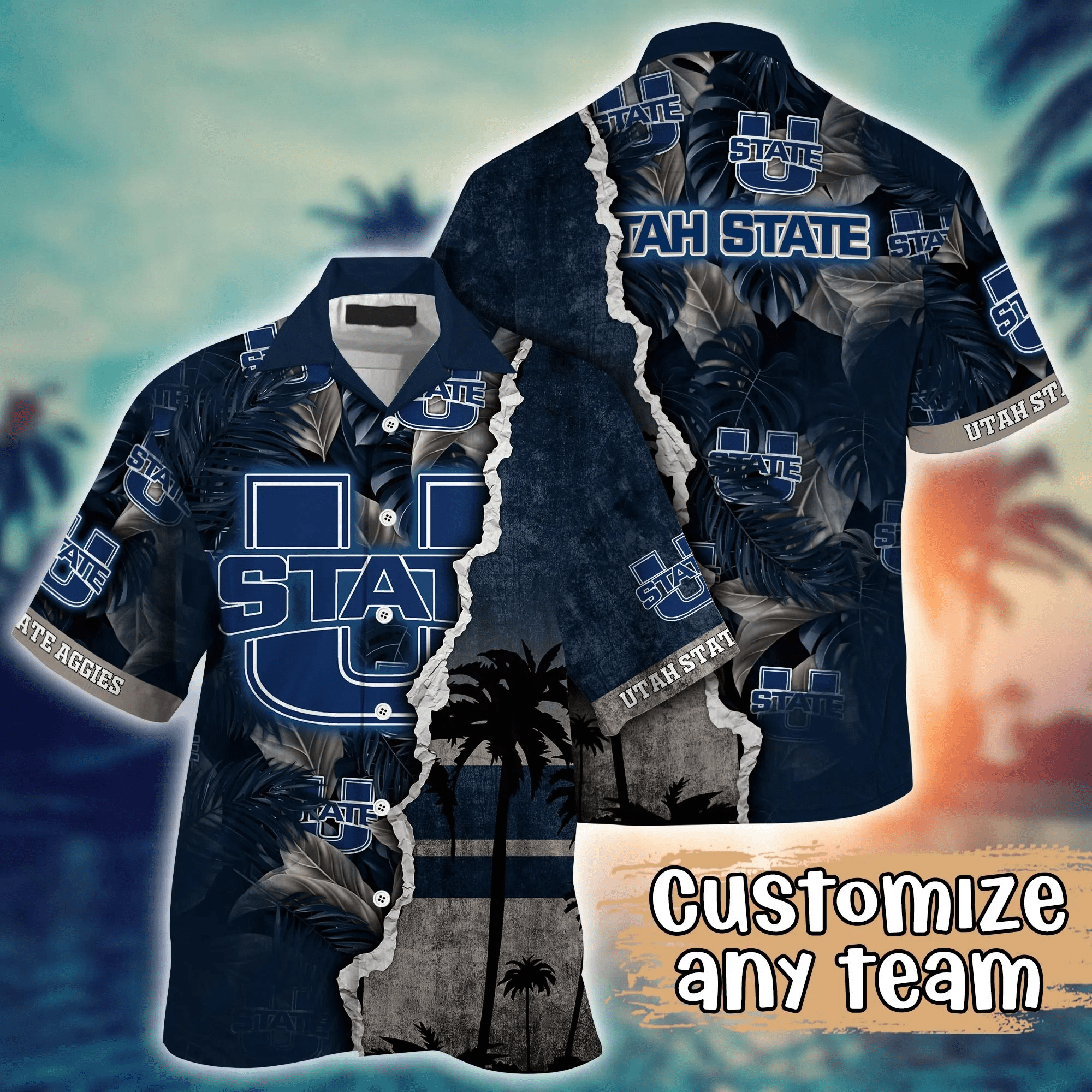 Utah State Aggies NCAA Hawaiian Shirt Custom Watermelons Aloha Shirt Utah State Aggies NCAA Hawaiian Shirt Custom Watermelons Aloha Shirt