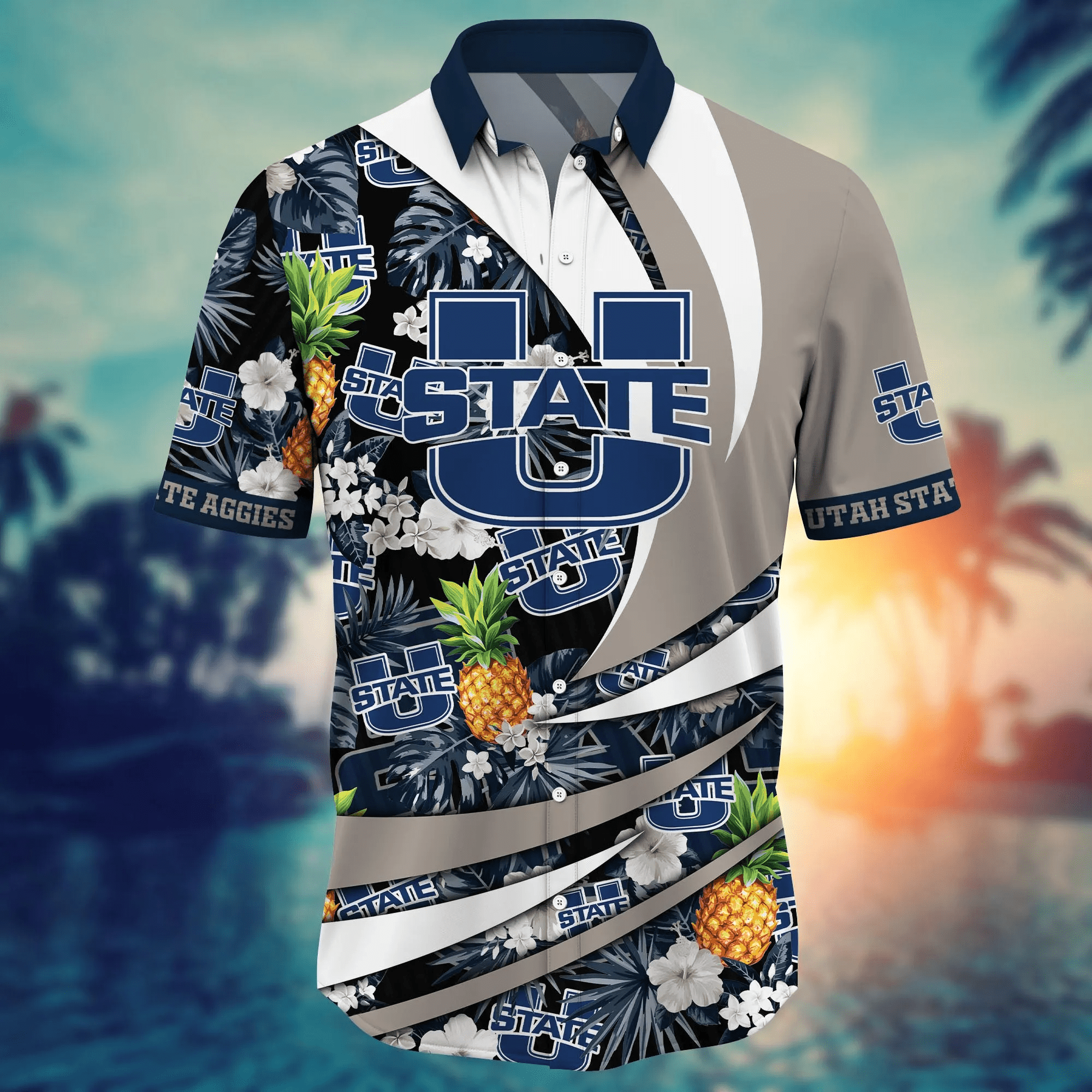 Utah State Aggies NCAA Hawaiian Shirt Hammocks Aloha Shirt