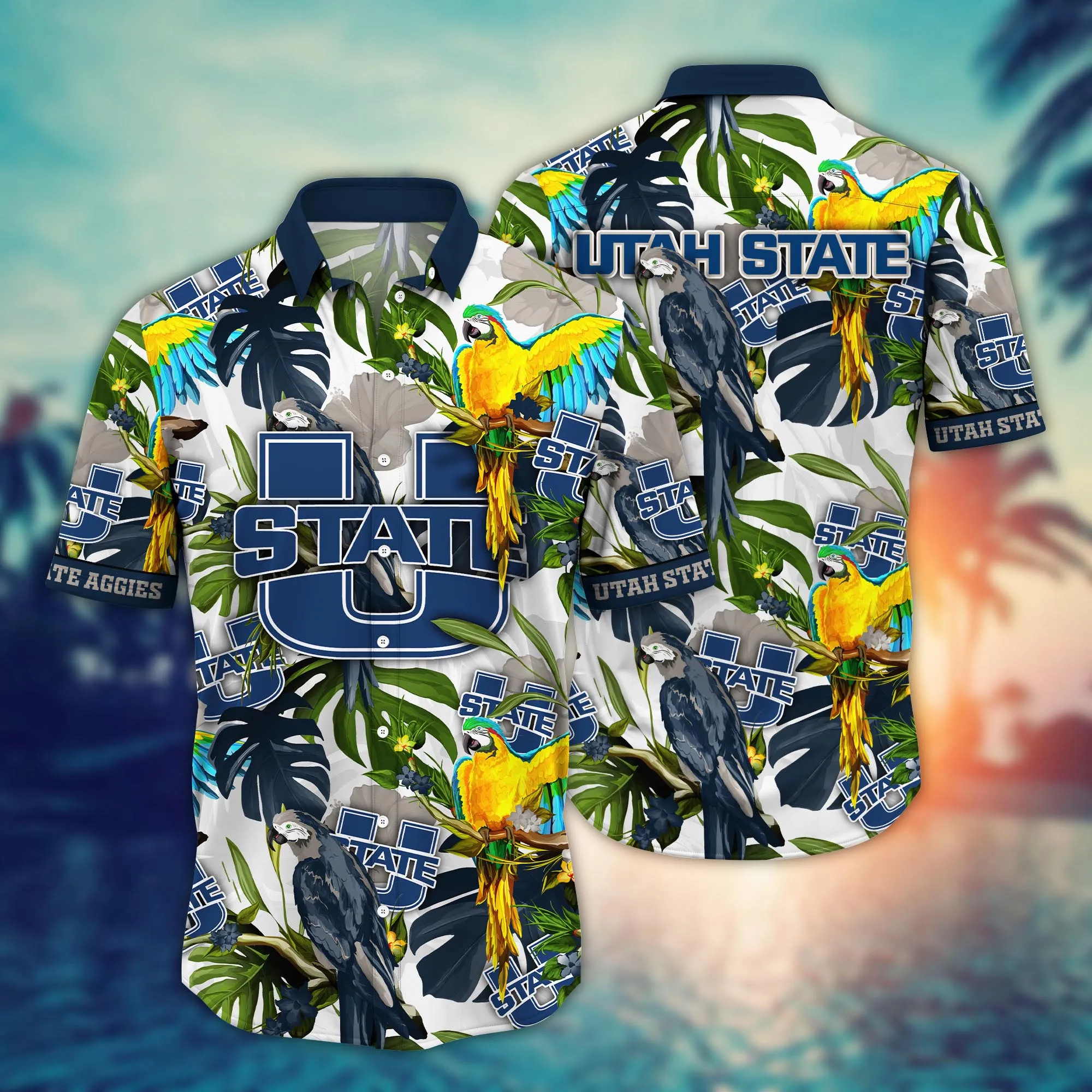 Utah State Aggies NCAA Hawaiian Shirt Sprinklerstime Aloha Shirt Utah State Aggies NCAA Hawaiian Shirt Sprinklerstime Aloha Shirt