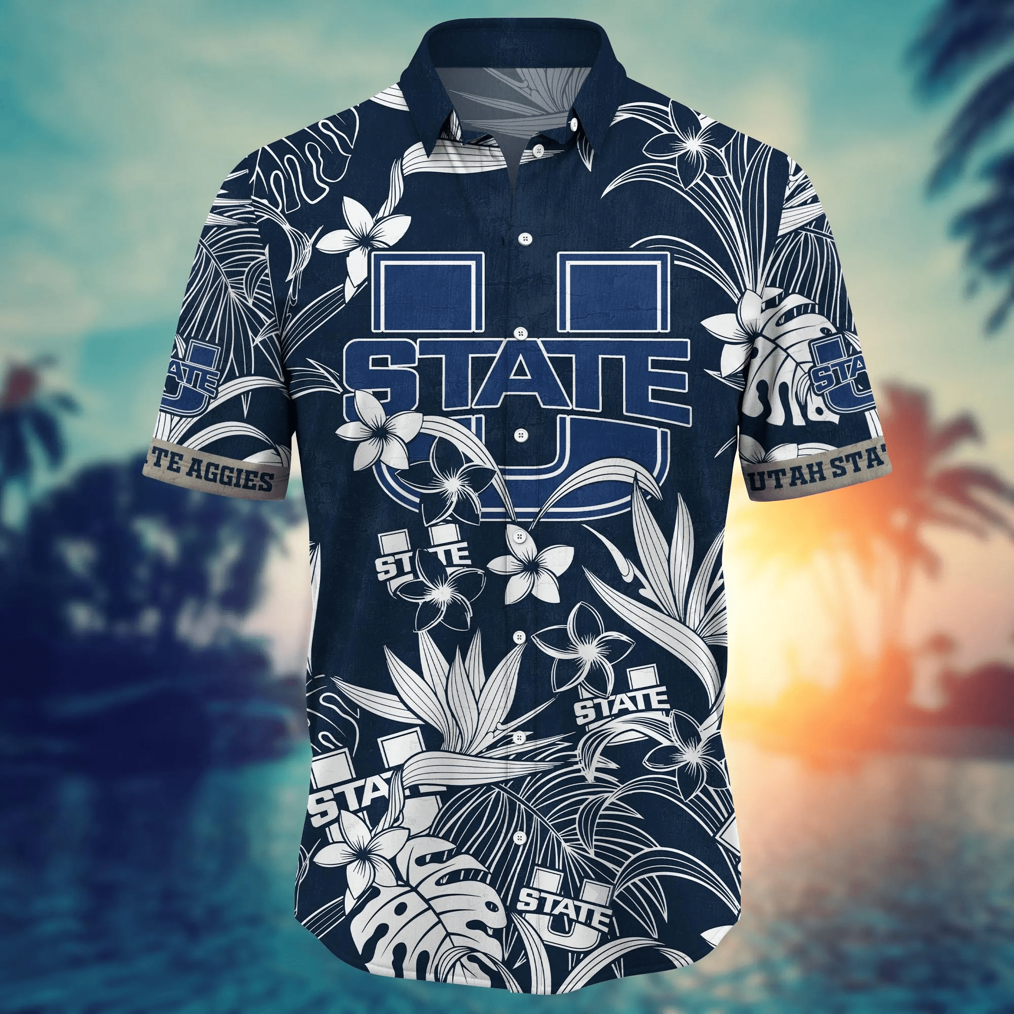 Utah State Aggies NCAA Hawaiian Shirt Sun-Up Aloha Shirt