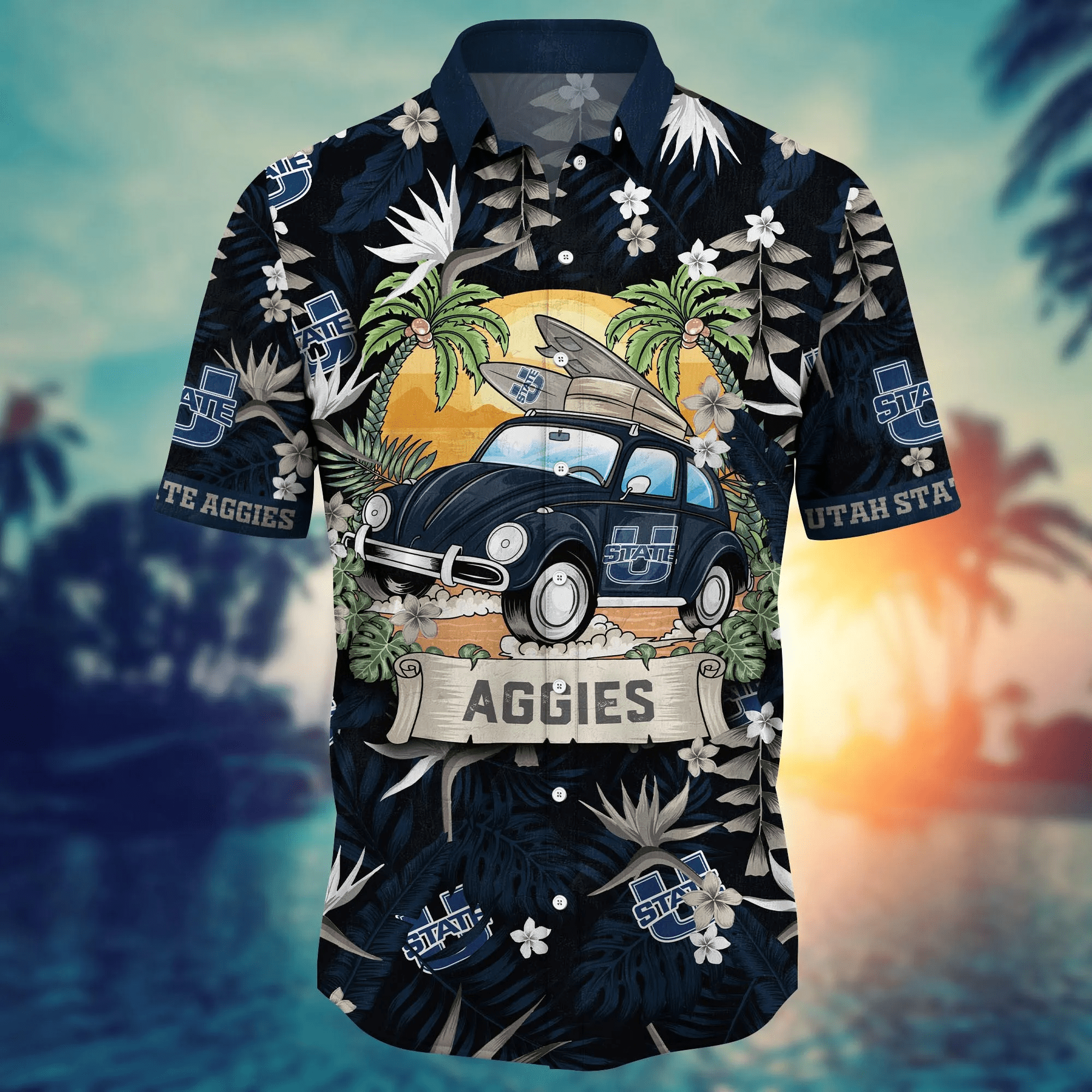 Utah State Aggies NCAA Hawaiian Shirt Sundowntime Aloha Shirt