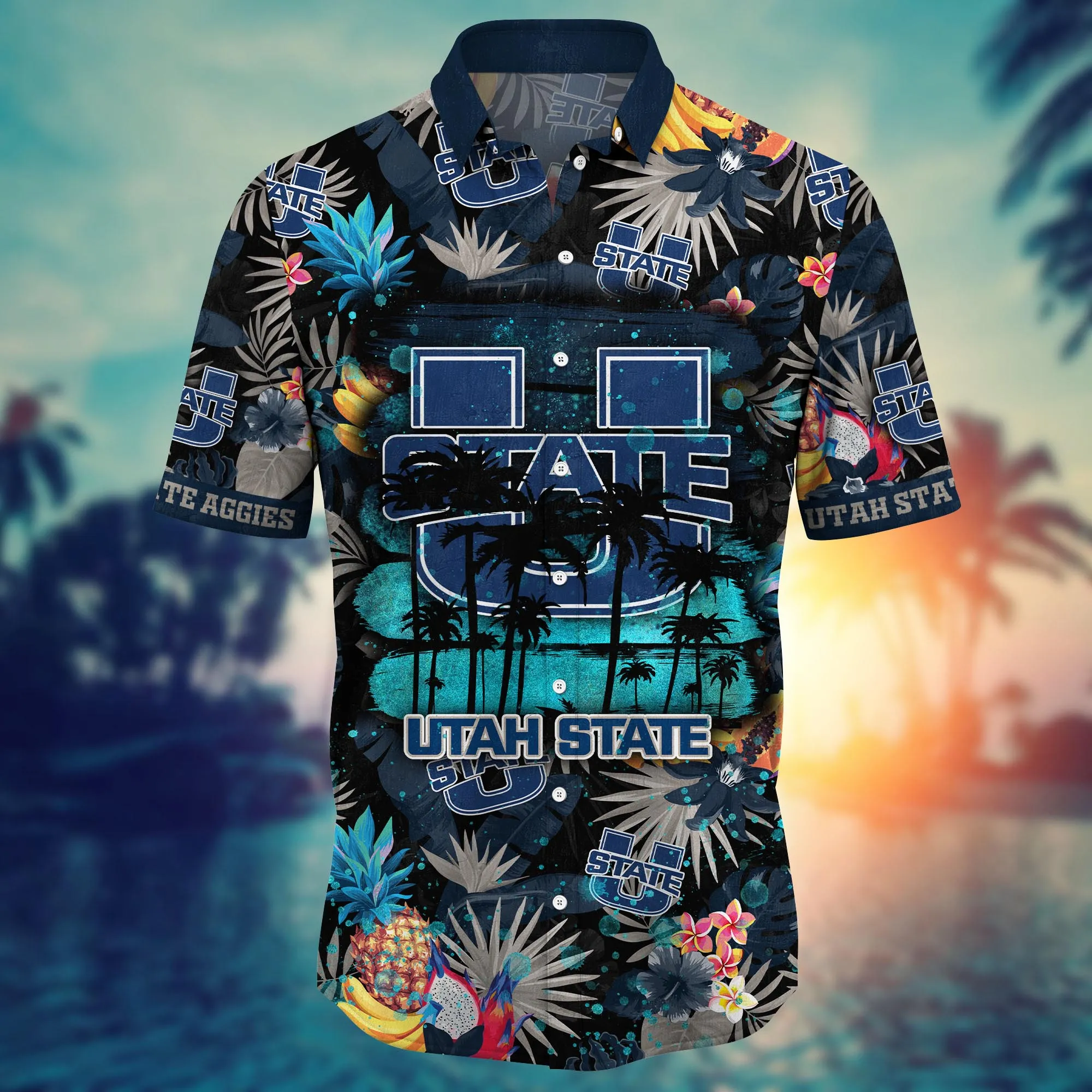 Utah State Aggies NCAA Hawaiian Shirt Vacation Timetime Aloha Shirt