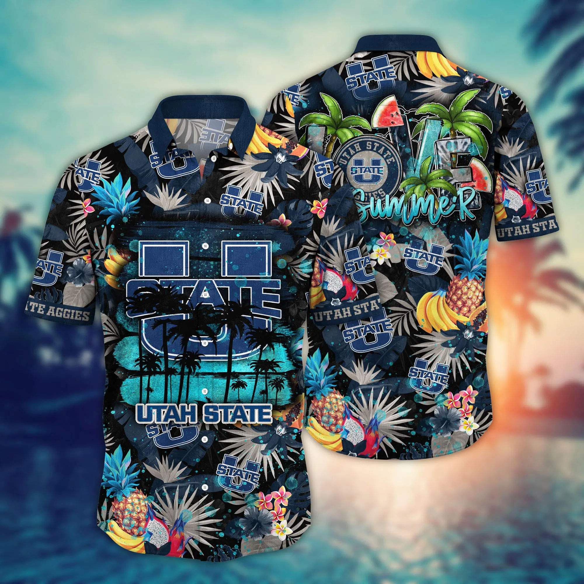 Utah State Aggies NCAA Hawaiian Shirt Vacation Timetime Aloha Shirt Utah State Aggies NCAA Hawaiian Shirt Vacation Timetime Aloha Shirt