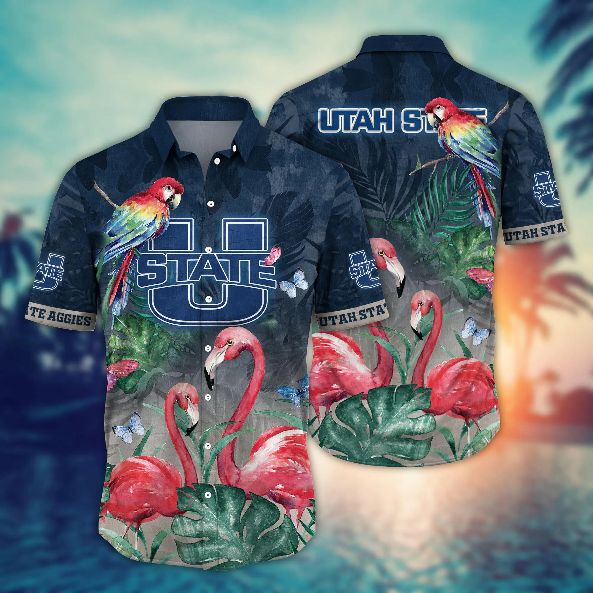 Utah State Aggies NCAA Hawaiian Shirt Warm Season Aloha Shirt Utah State Aggies NCAA Hawaiian Shirt Warm Season Aloha Shirt