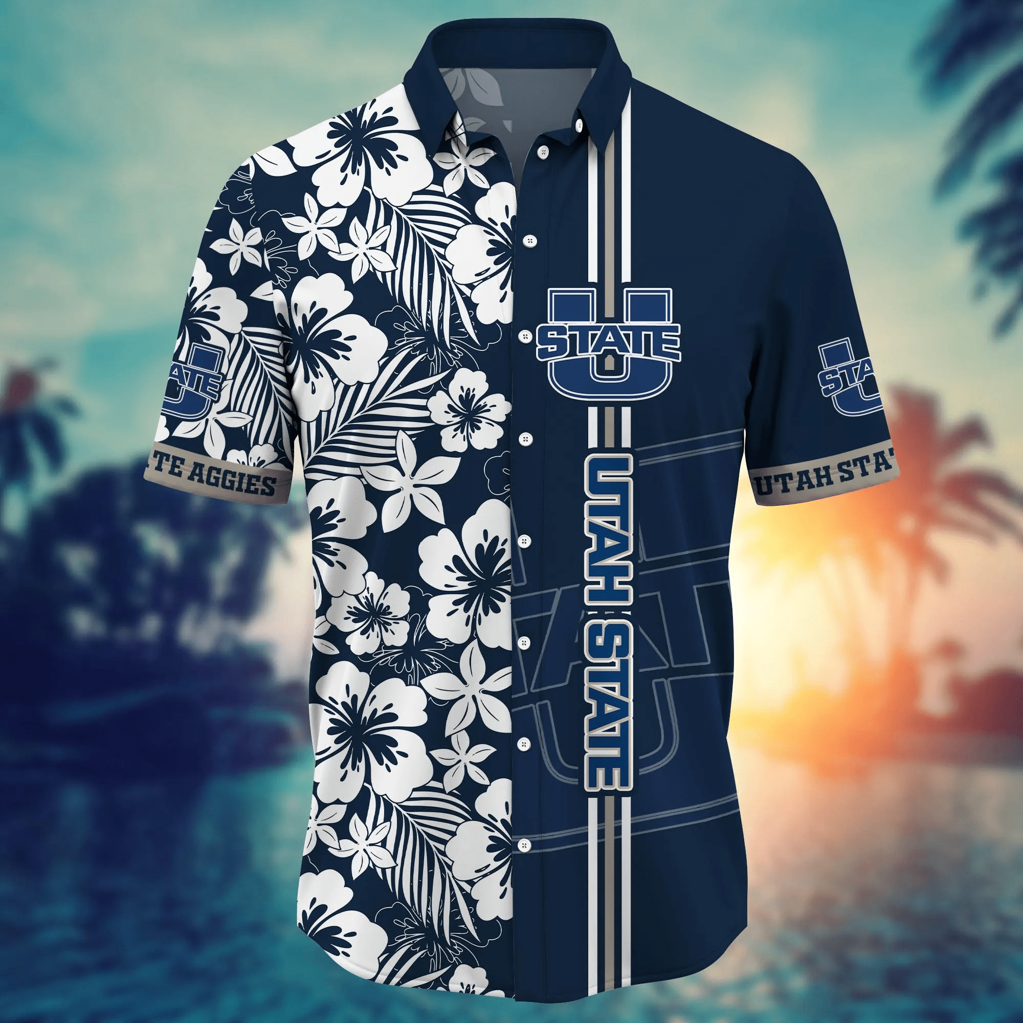 Utah State Aggies NCAA Hawaiian Shirt Warm Seasontime Aloha Shirt